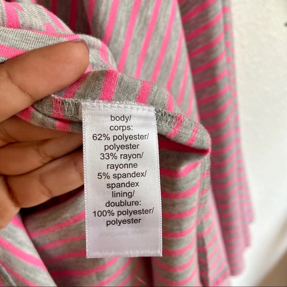 Striped pink strapless swing dress - Picture 3 of 3